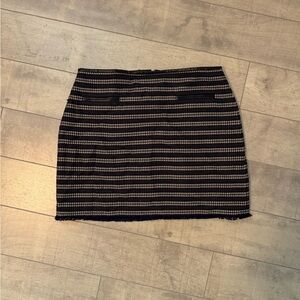 Club Monaco Black and Tan Striped Pencil Skirt